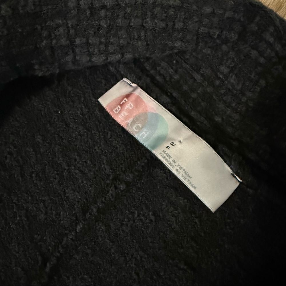 Women's Black Textured Button Blazer Jacket - Picture 2 of 5